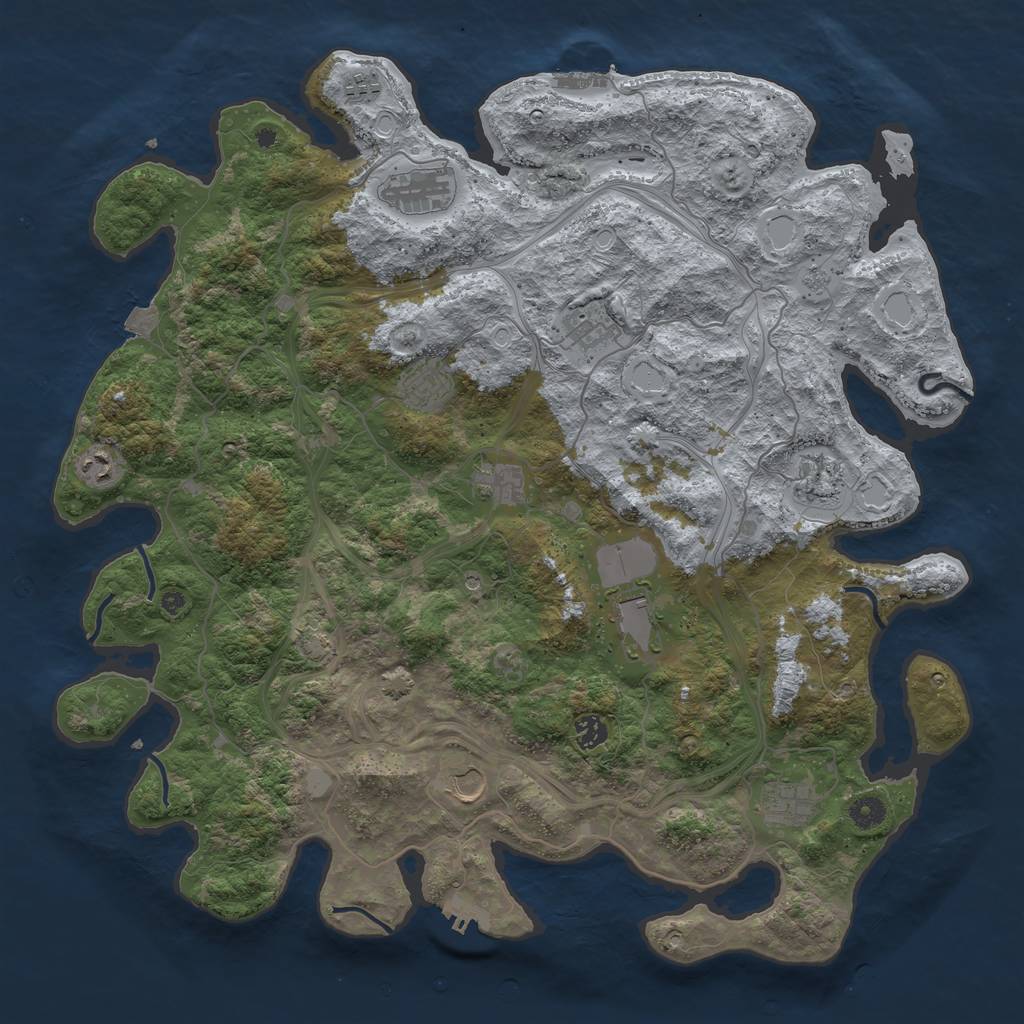 Rust Map: Procedural Map, Size: 4500, Seed: 1686903258, 19 Monuments