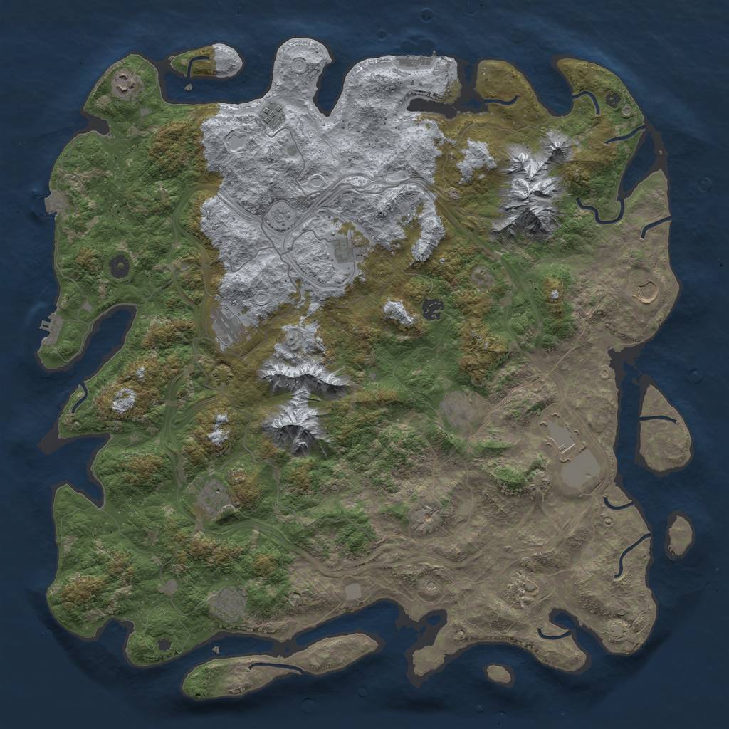 Rust Map: Procedural Map, Size: 5000, Seed: 1799013222, 19 Monuments