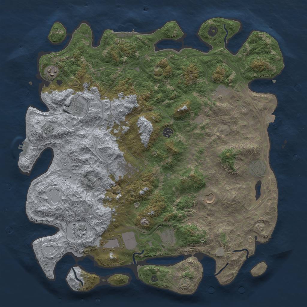 Rust Map: Procedural Map, Size: 4500, Seed: 280222298, 19 Monuments