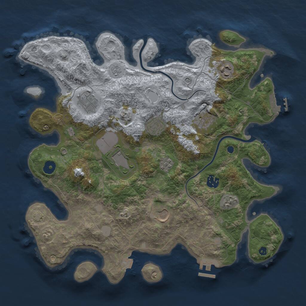 Rust Map: Procedural Map, Size: 3600, Seed: 20901, 14 Monuments