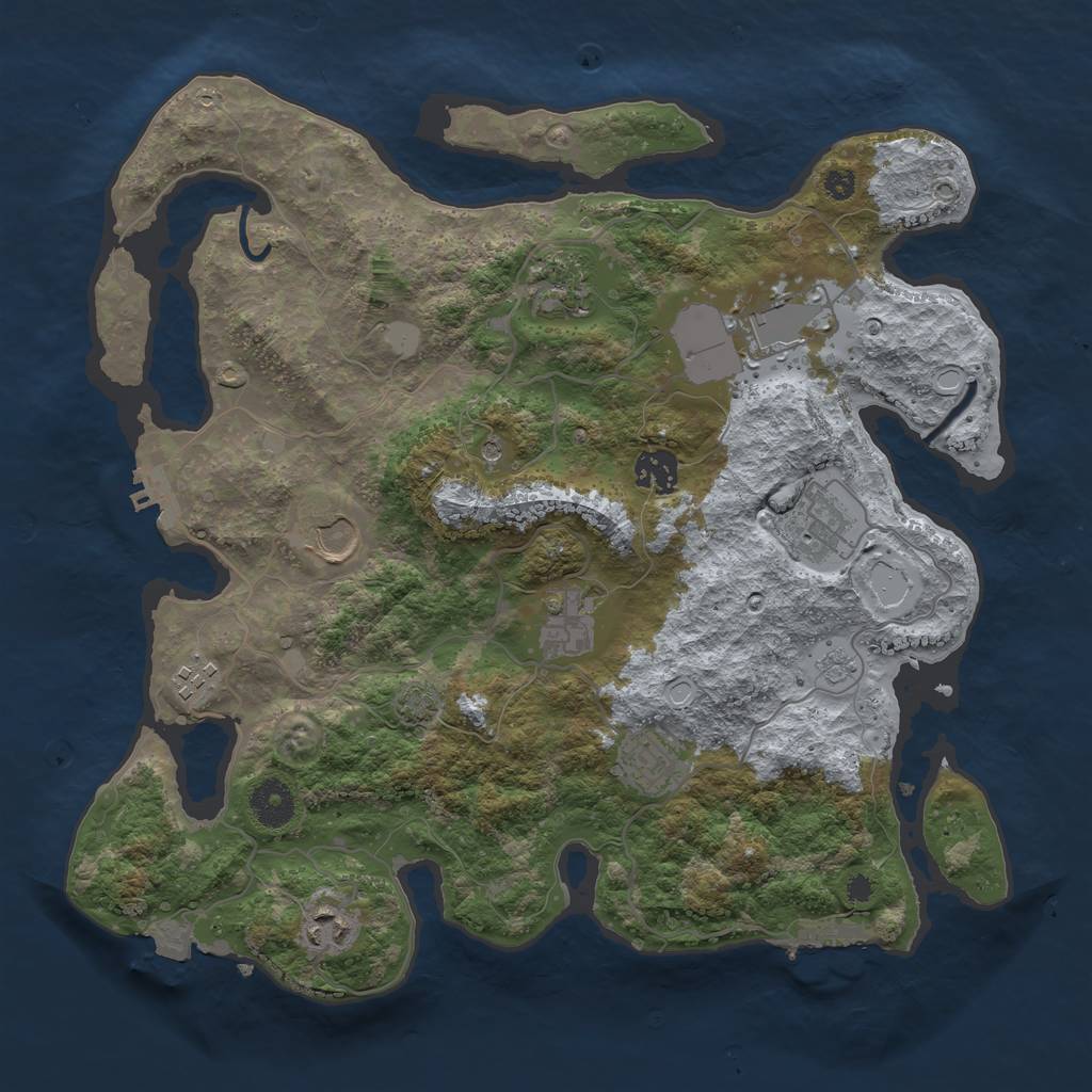 Rust Map: Procedural Map, Size: 3600, Seed: 10901, 17 Monuments