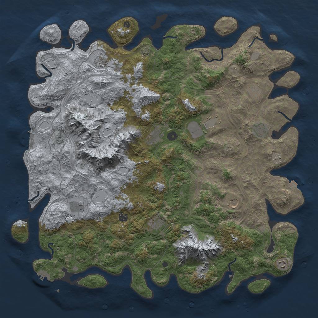 Rust Map: Procedural Map, Size: 5000, Seed: 2054619749, 19 Monuments