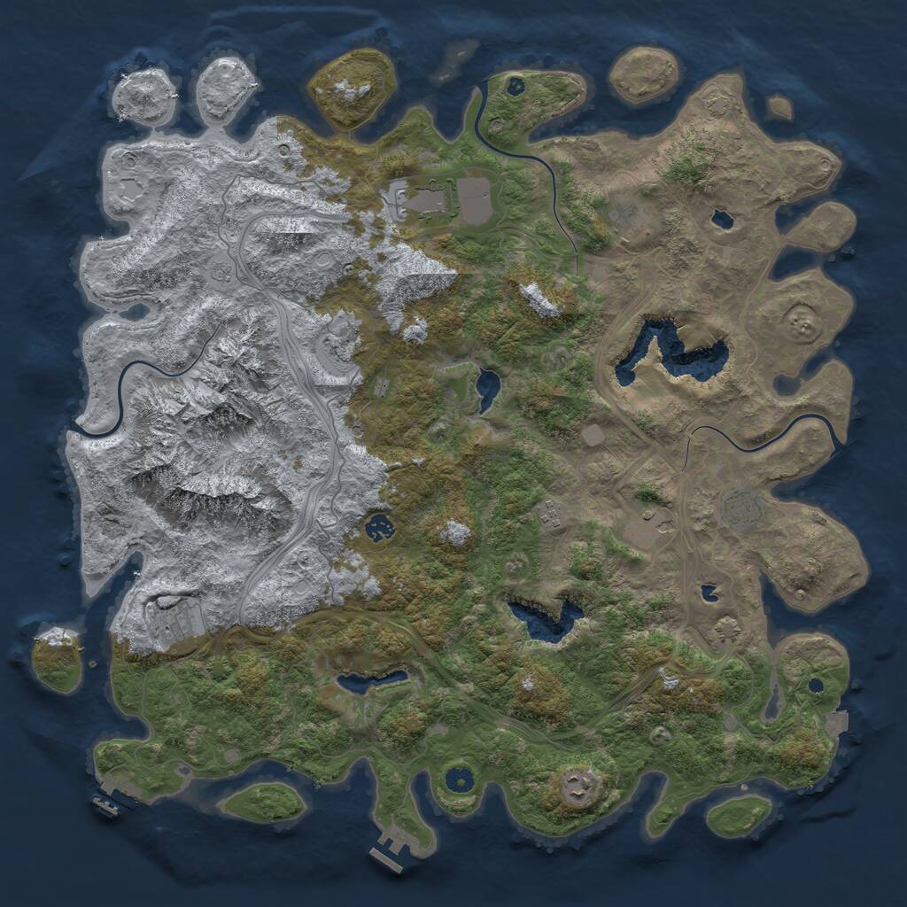 Rust Map: Procedural Map, Size: 5000, Seed: 2054619749, 15 Monuments