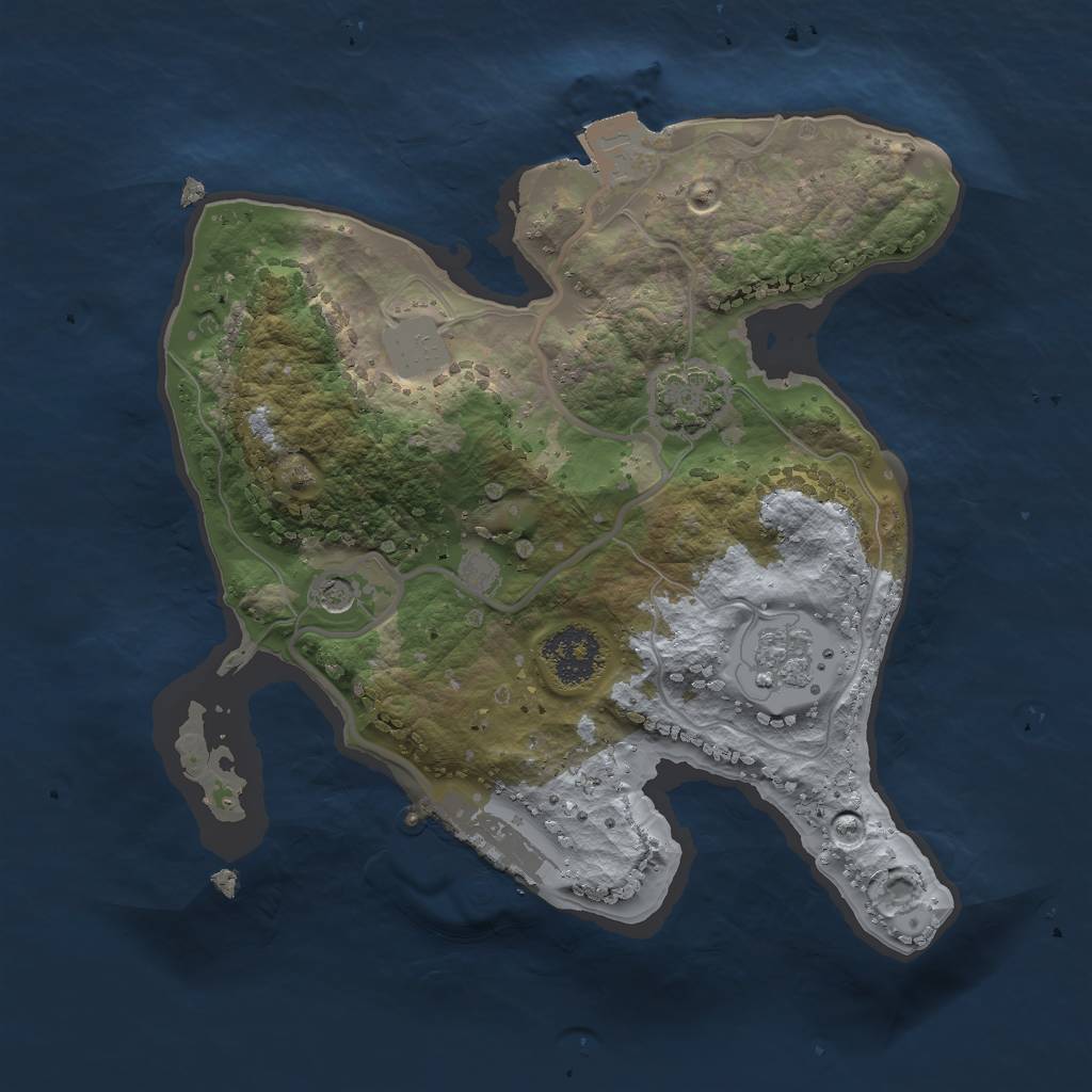 Rust Map: Procedural Map, Size: 2000, Seed: 279518, 7 Monuments