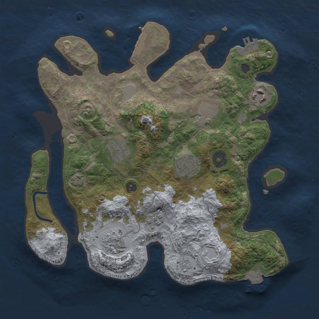 Rust Map: Procedural Map, Size: 3000, Seed: 756871471, 13 Monuments