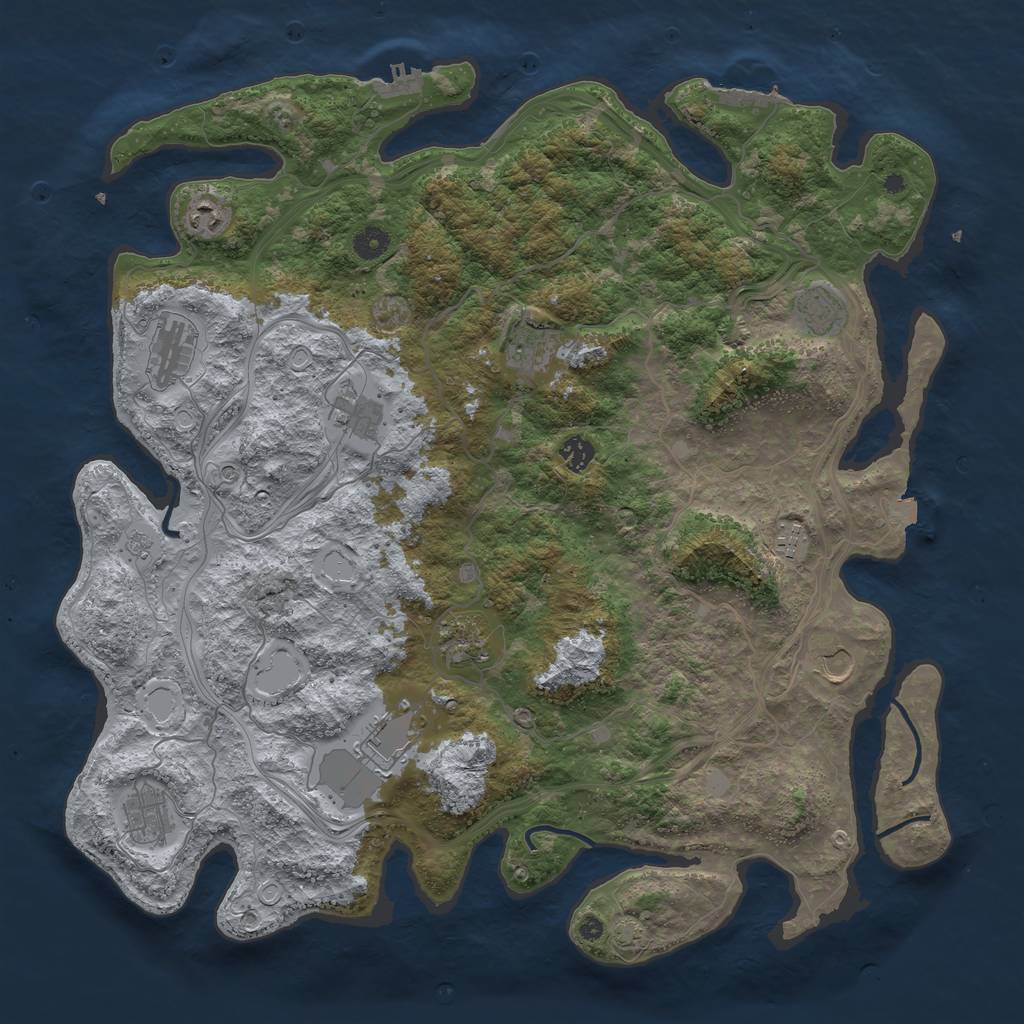 Rust Map: Procedural Map, Size: 4500, Seed: 899206641, 19 Monuments