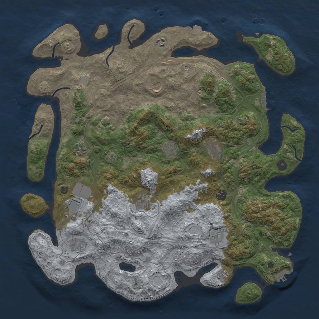 Rust Map: Procedural Map, Size: 4500, Seed: 26514, 19 Monuments