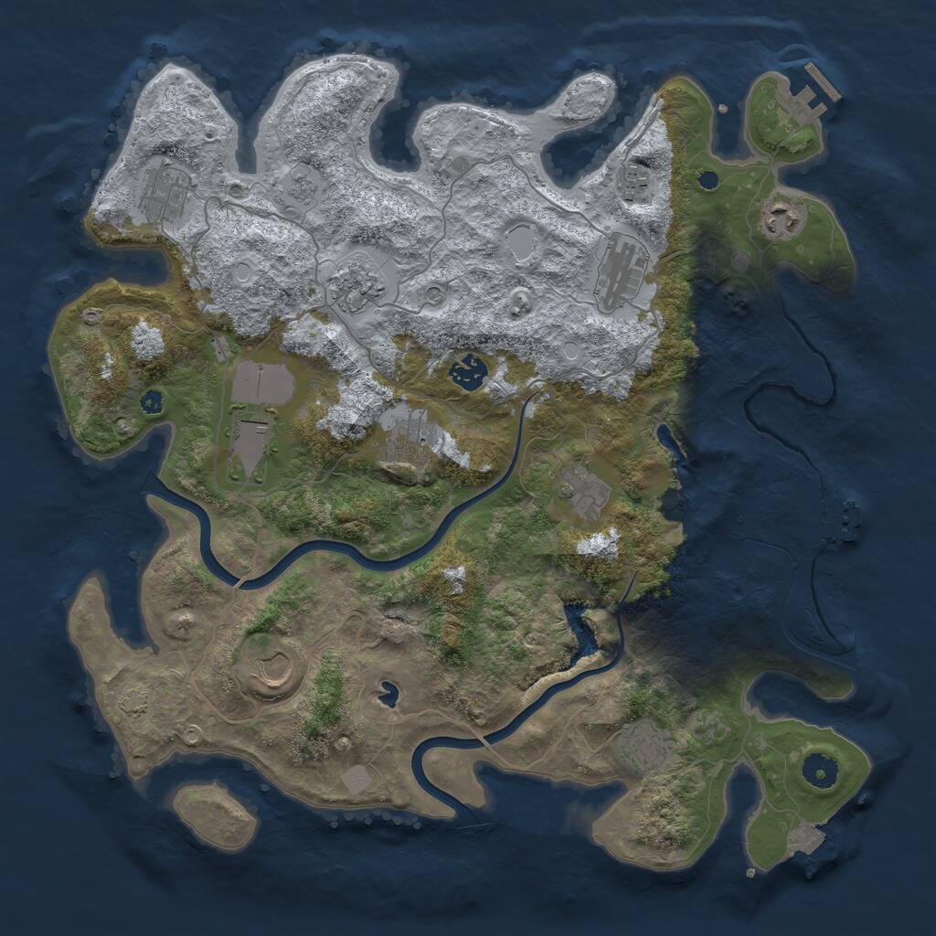 Rust Map: Procedural Map, Size: 4000, Seed: 2195952, 17 Monuments