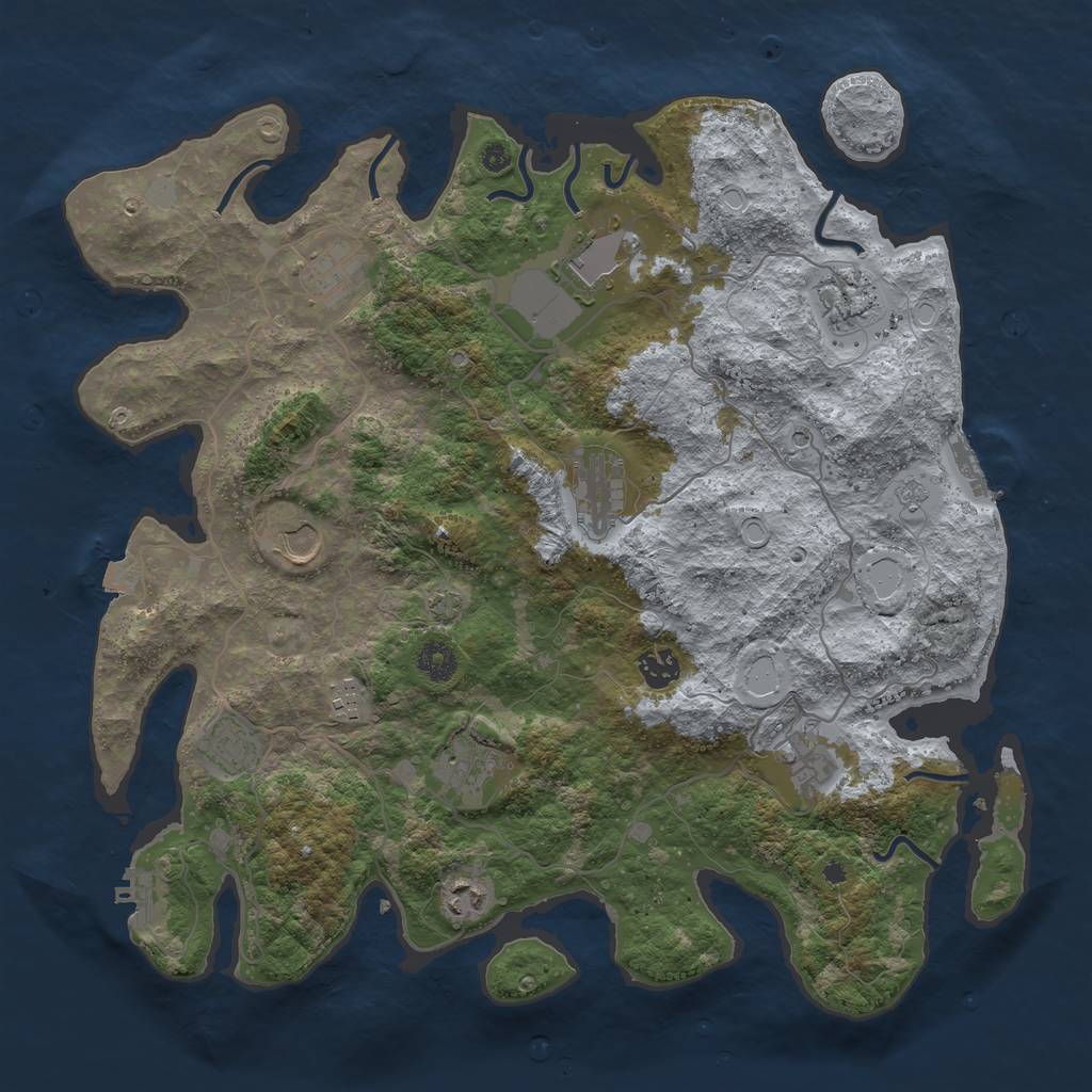 Rust Map: Procedural Map, Size: 4050, Seed: 567827848, 19 Monuments