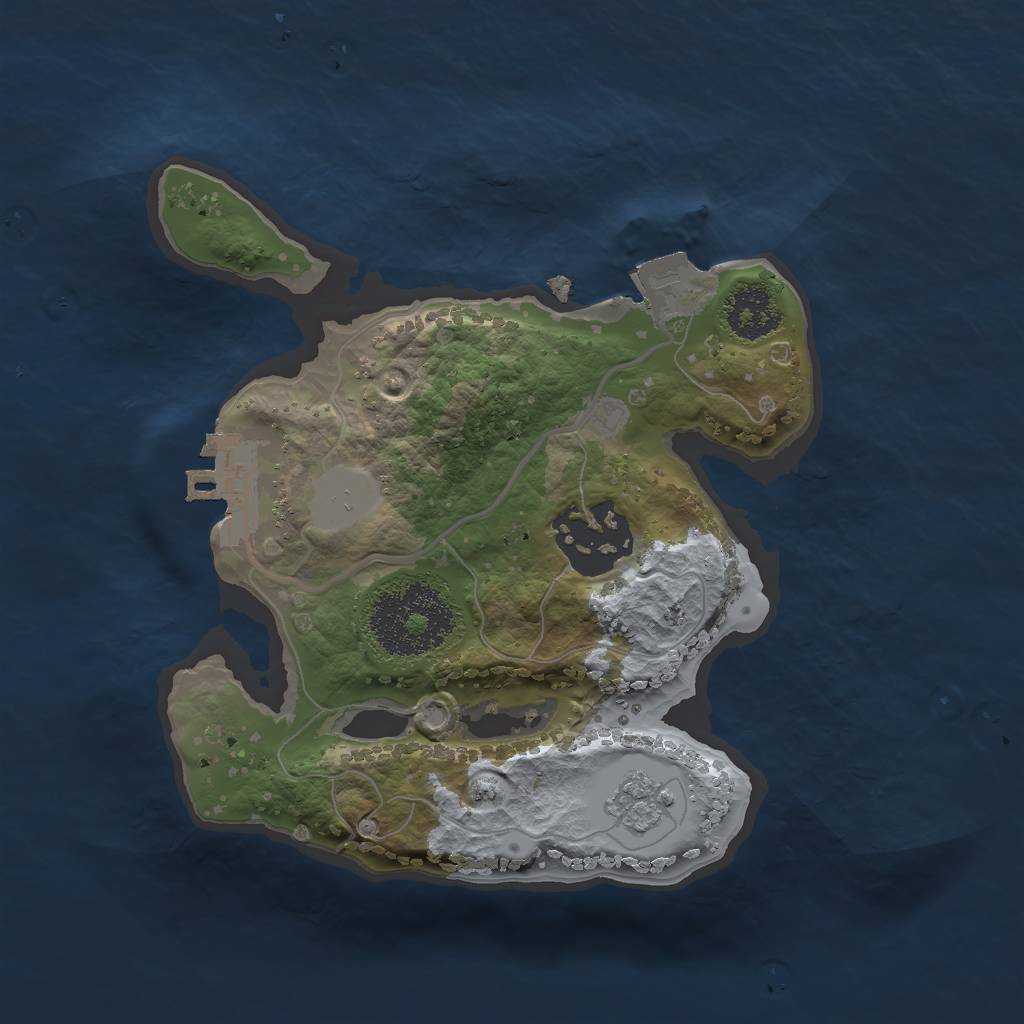 Rust Map: Procedural Map, Size: 1999, Seed: 258486111, 6 Monuments