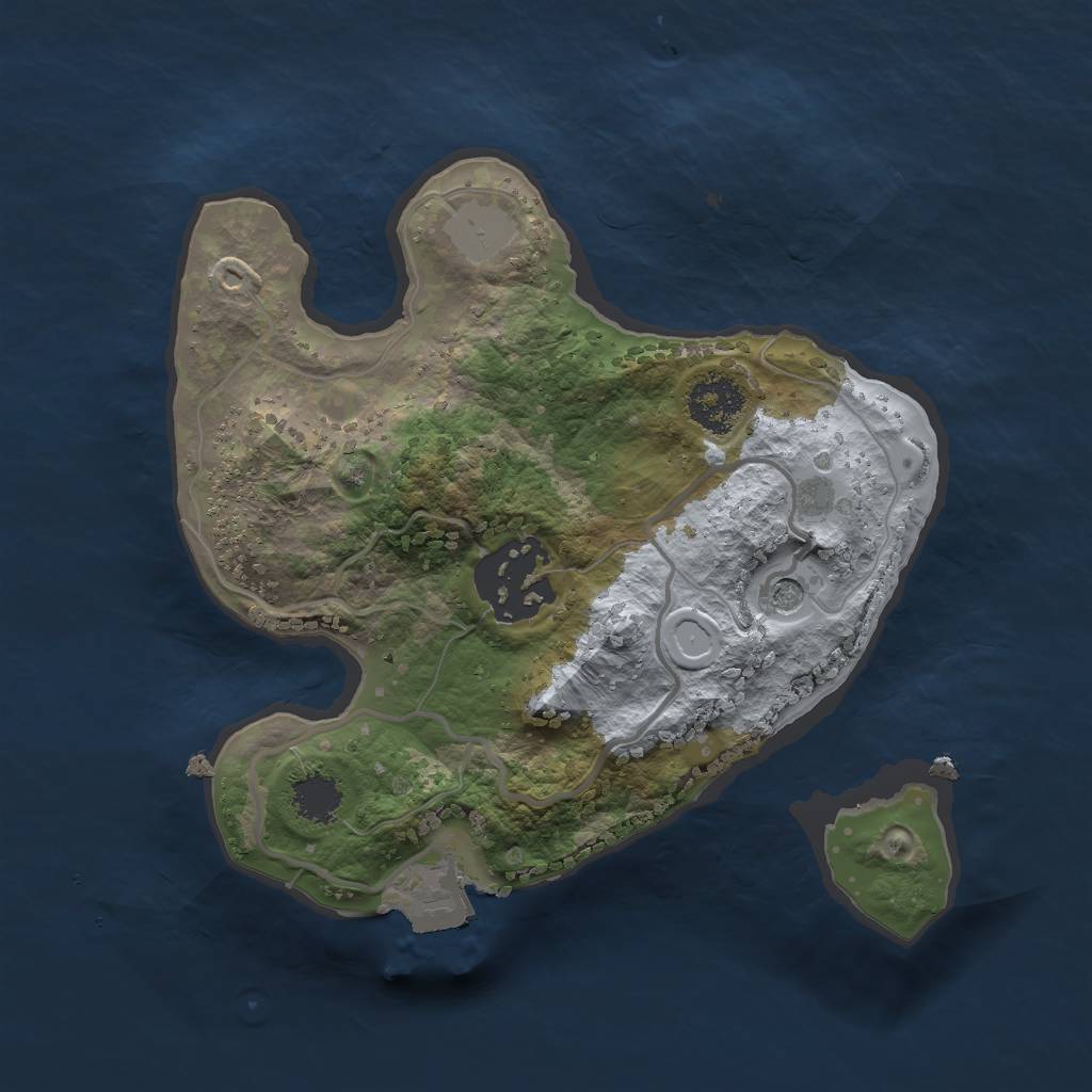 Rust Map: Procedural Map, Size: 2000, Seed: 83281, 5 Monuments