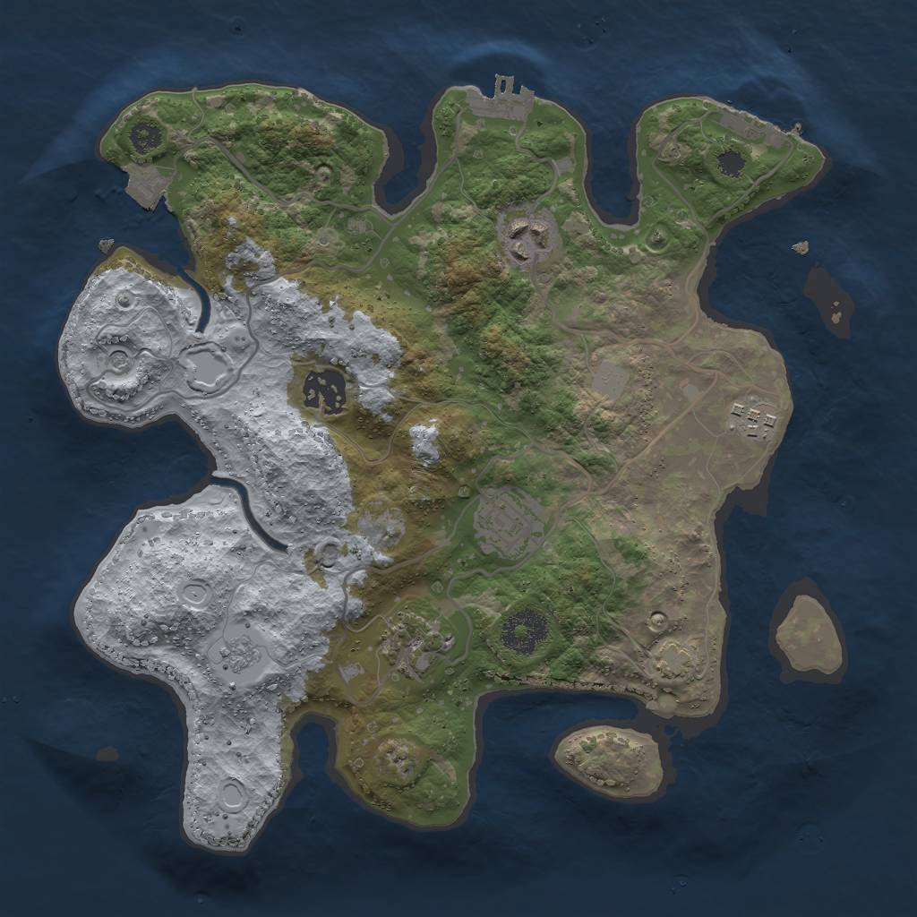 Rust Map: Procedural Map, Size: 3000, Seed: 322868041, 13 Monuments