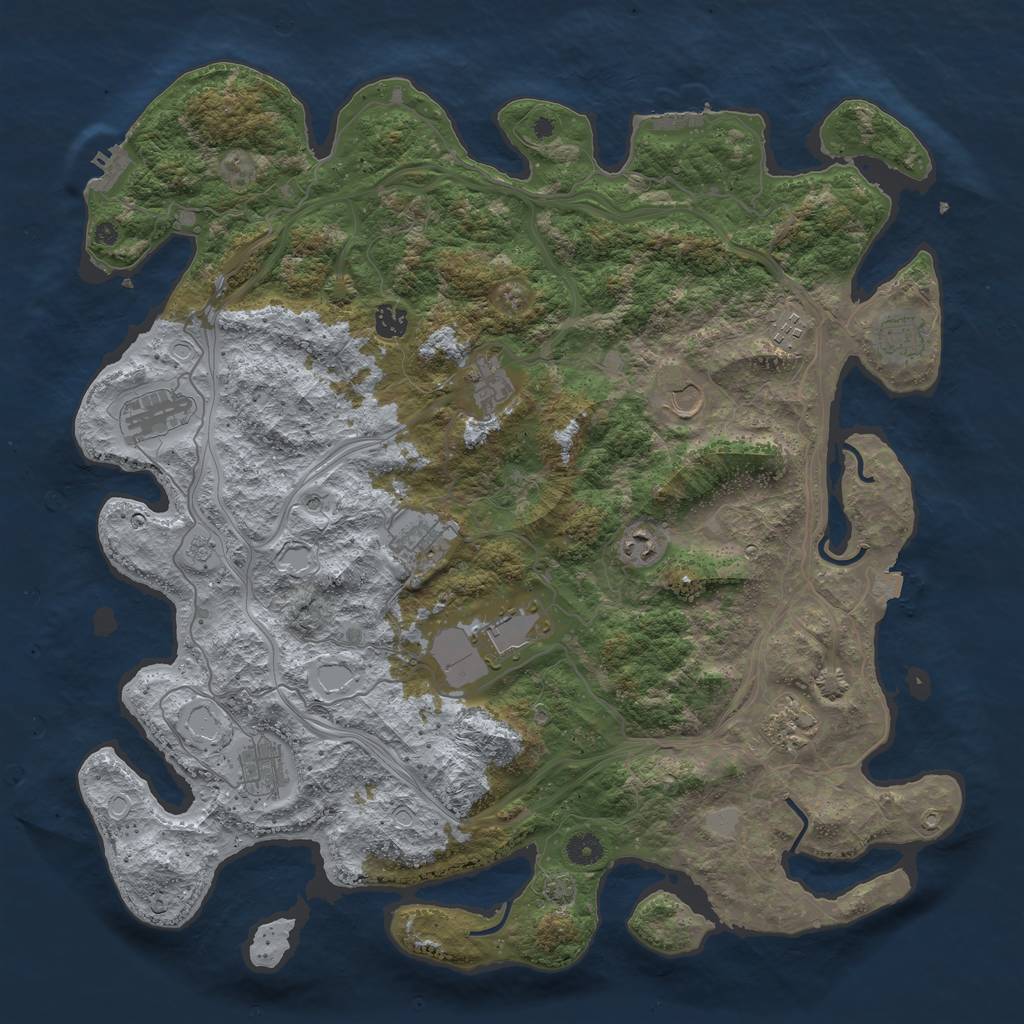 Rust Map: Procedural Map, Size: 4500, Seed: 1519102313, 19 Monuments