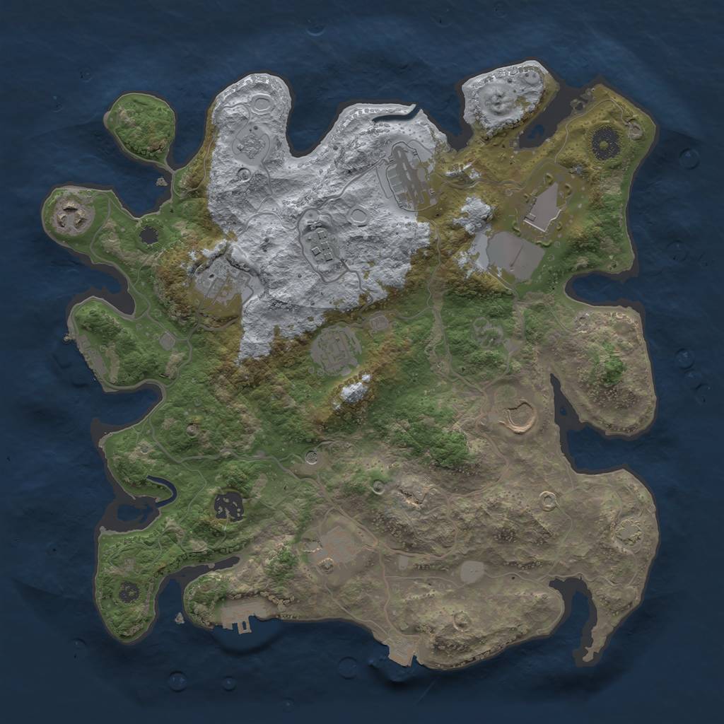 Rust Map: Procedural Map, Size: 3500, Seed: 1589629958, 17 Monuments