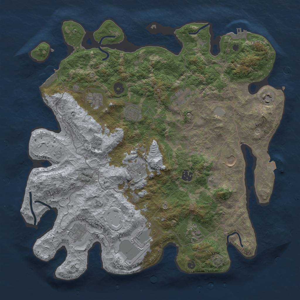 Rust Map: Procedural Map, Size: 4000, Seed: 167220478, 19 Monuments