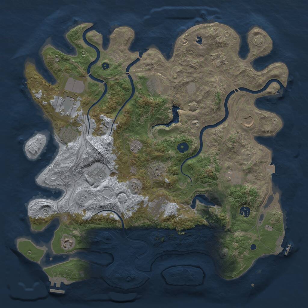 Rust Map: Procedural Map, Size: 4250, Seed: 609439433, 17 Monuments