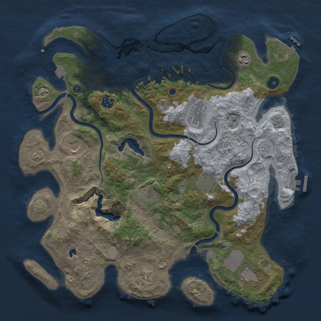 Rust Map: Procedural Map, Size: 4000, Seed: 1909712719, 15 Monuments