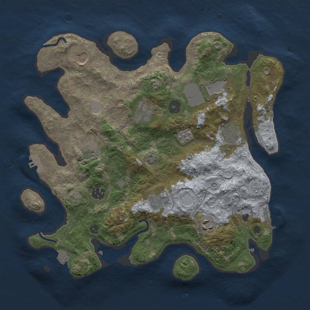 Rust Map: Procedural Map, Size: 3500, Seed: 898197316, 17 Monuments