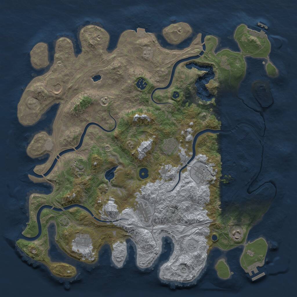 Rust Map: Procedural Map, Size: 4250, Seed: 1182, 15 Monuments