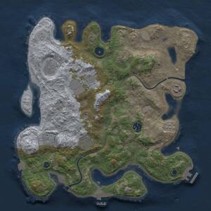 Thumbnail Rust Map: Procedural Map, Size: 3500, Seed: 1117512683, 14 Monuments