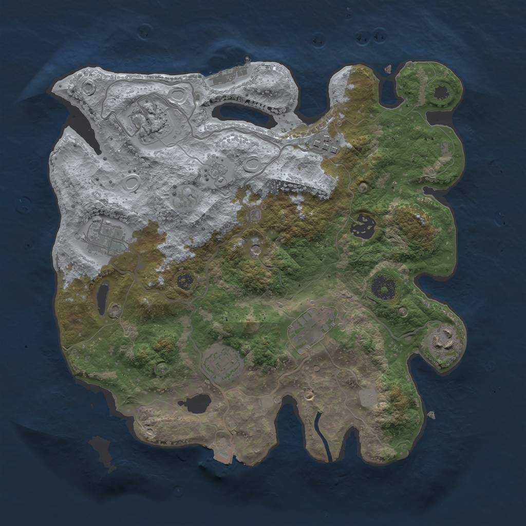 Rust Map: Procedural Map, Size: 3200, Seed: 902239176, 13 Monuments