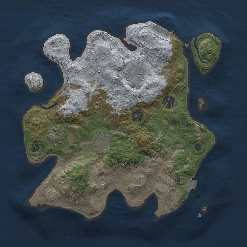Rust Map: Procedural Map, Size: 3000, Seed: 882442115, 11 Monuments