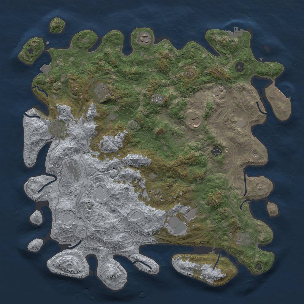 Rust Map: Procedural Map, Size: 4500, Seed: 2946, 18 Monuments