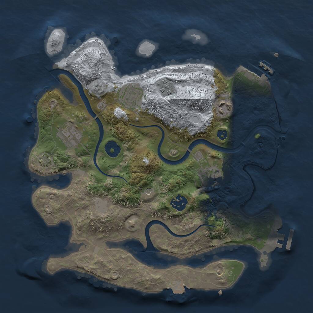 Rust Map: Procedural Map, Size: 3000, Seed: 541389803, 11 Monuments