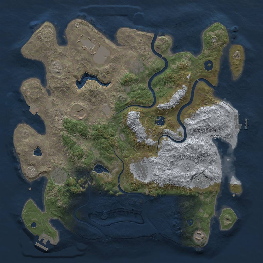 Rust Map: Procedural Map, Size: 4000, Seed: 504433885, 15 Monuments