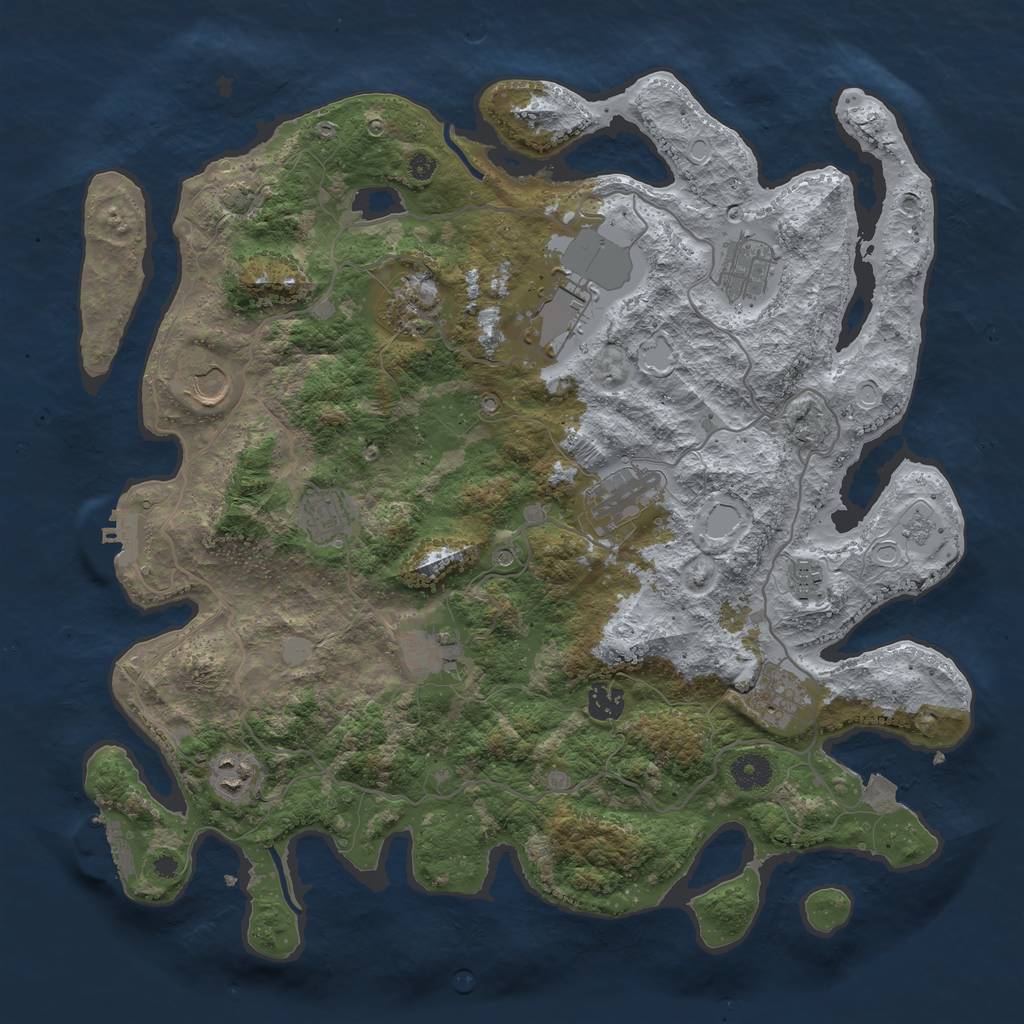 Rust Map: Procedural Map, Size: 4000, Seed: 462264019, 19 Monuments