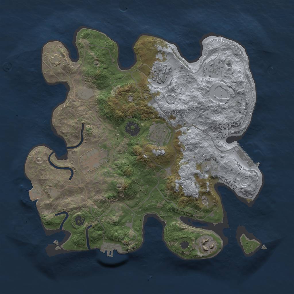 Rust Map: Procedural Map, Size: 3000, Seed: 815024727, 12 Monuments