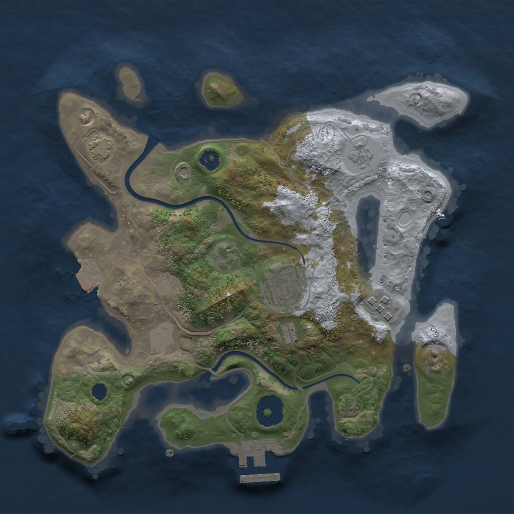 Rust Map: Procedural Map, Size: 2600, Seed: 221372381, 6 Monuments