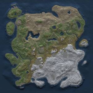 Thumbnail Rust Map: Procedural Map, Size: 4000, Seed: 898989, 14 Monuments