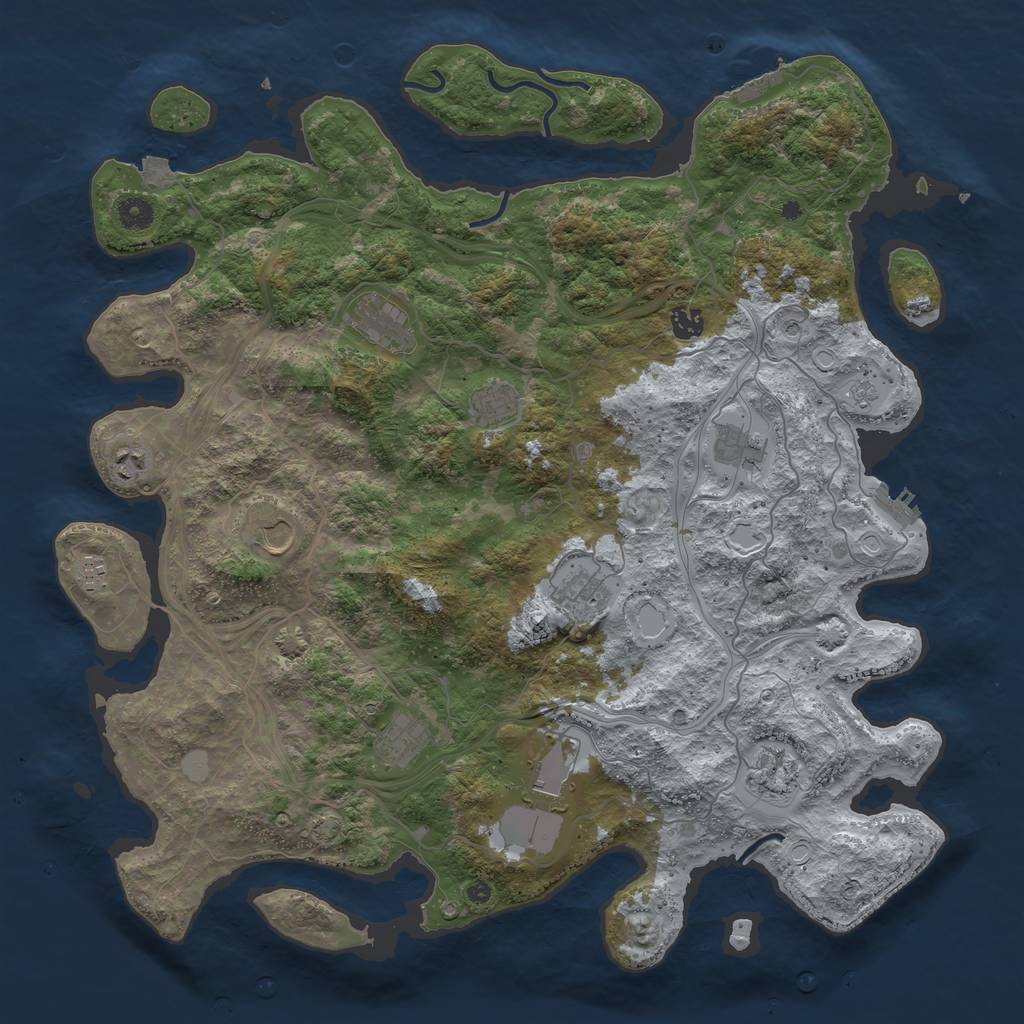 Rust Map: Procedural Map, Size: 4500, Seed: 16122023, 19 Monuments