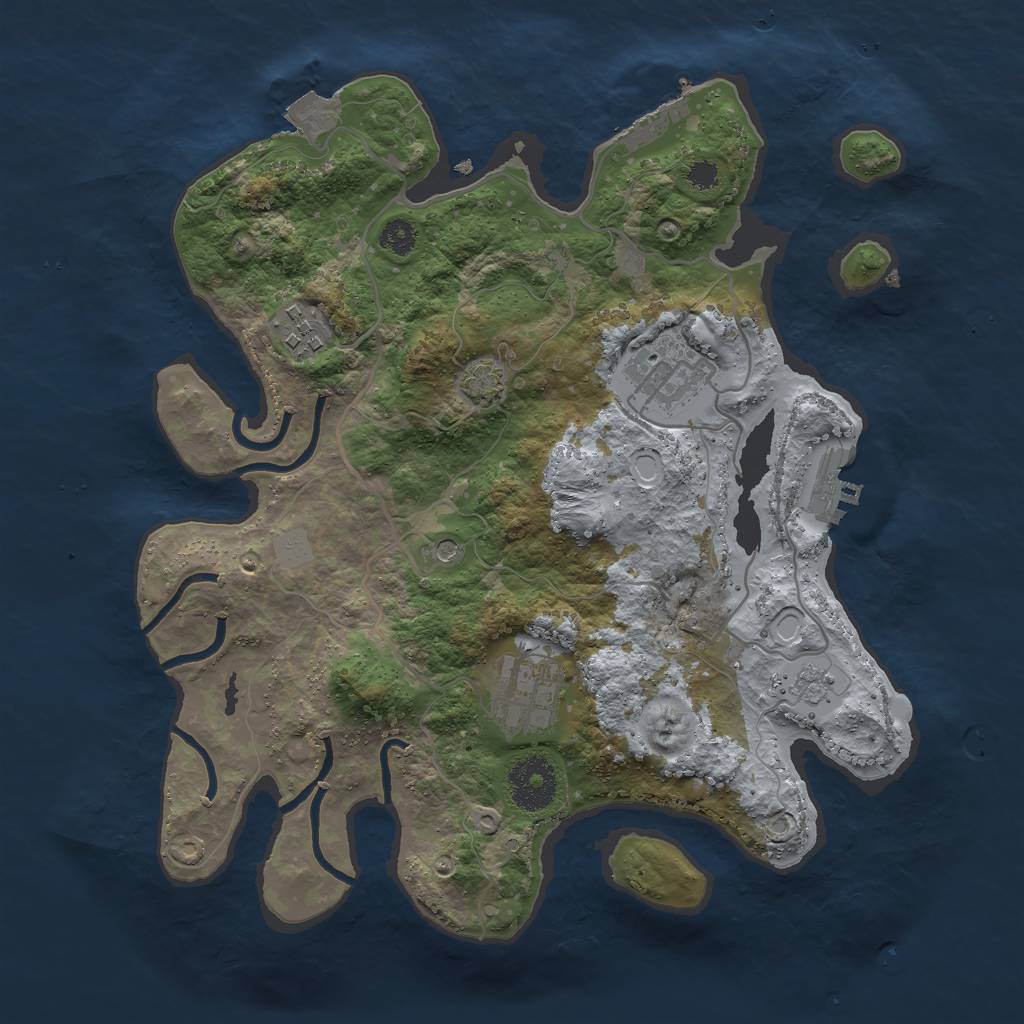 Rust Map: Procedural Map, Size: 3000, Seed: 211246228, 11 Monuments