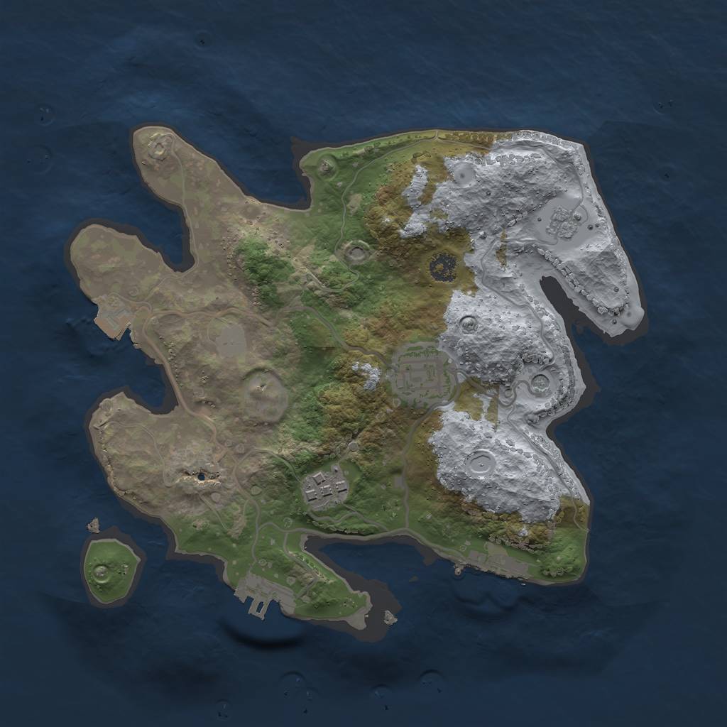 Rust Map: Procedural Map, Size: 2600, Seed: 1856970360, 9 Monuments