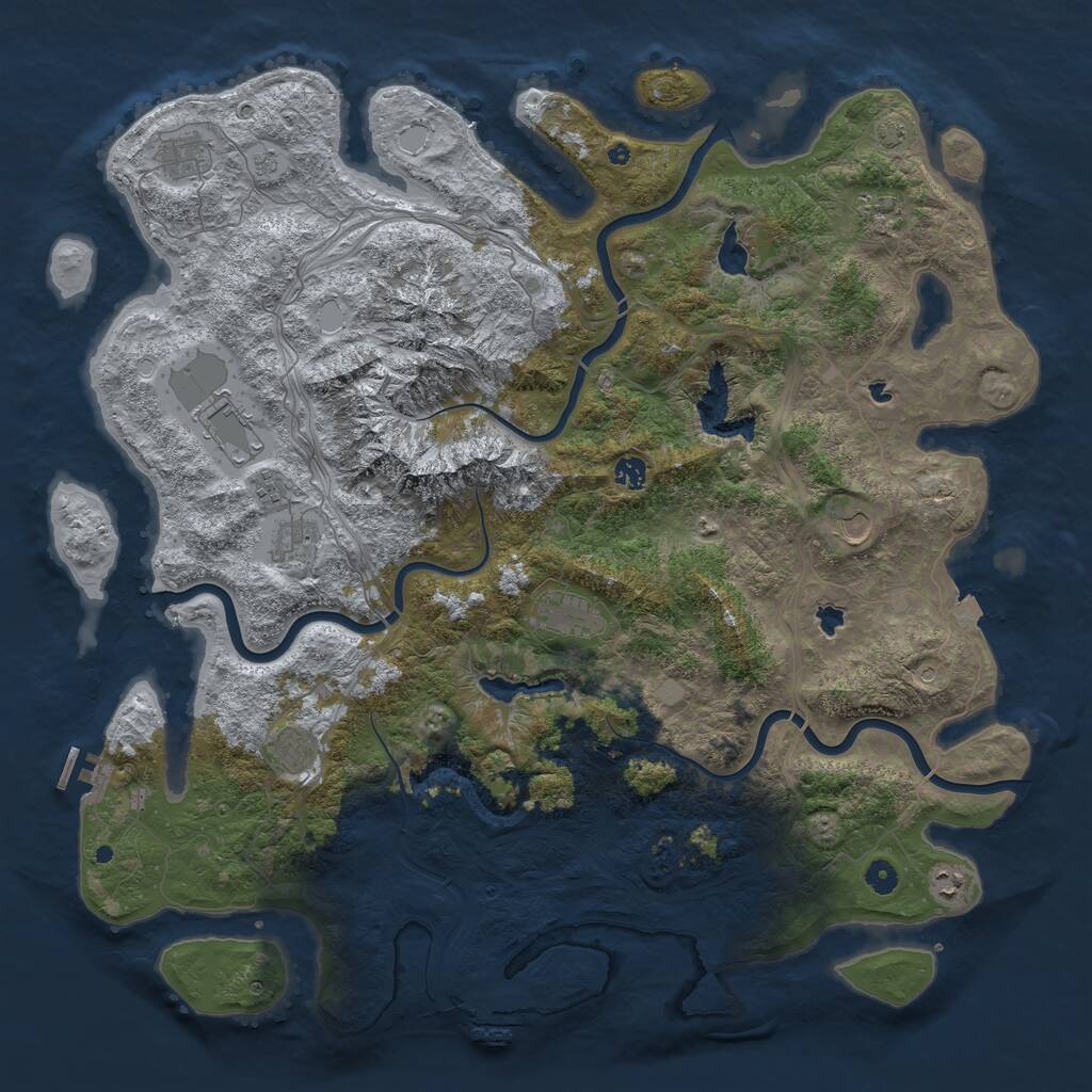 Rust Map: Procedural Map, Size: 5000, Seed: 950004427, 16 Monuments