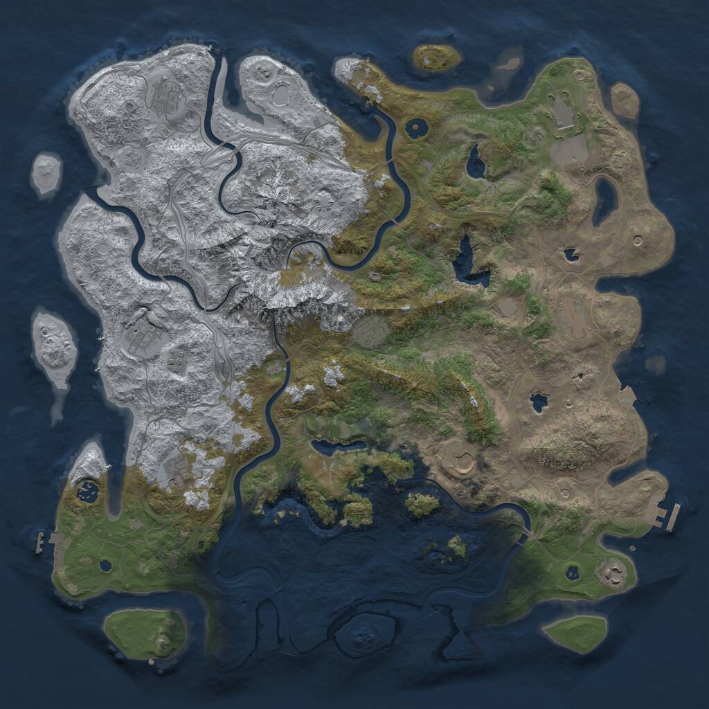 Rust Map: Procedural Map, Size: 5000, Seed: 950004427, 16 Monuments
