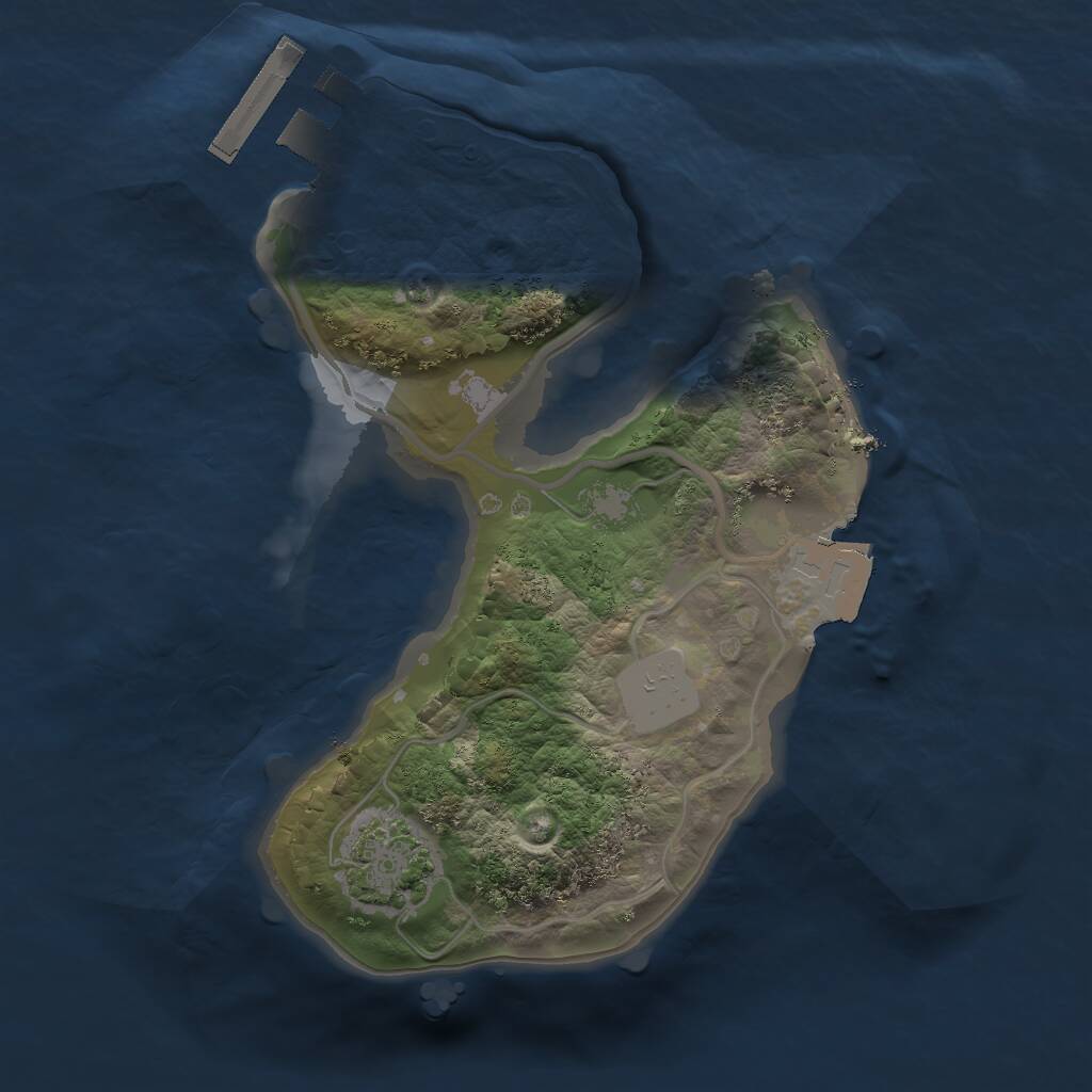 Rust Map: Procedural Map, Size: 1600, Seed: 2024, 3 Monuments