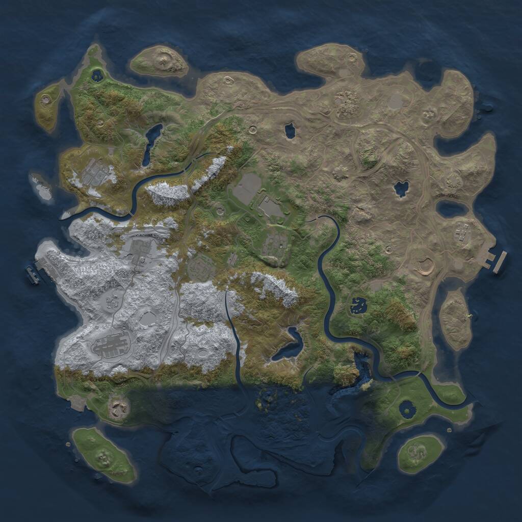Rust Map: Procedural Map, Size: 4500, Seed: 7231, 17 Monuments