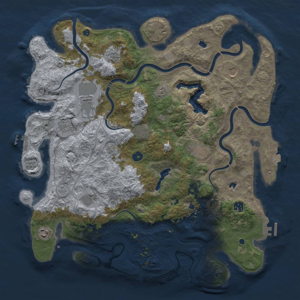 Rust Map: Procedural Map, Size: 4500, Seed: 797192761, 16 Monuments