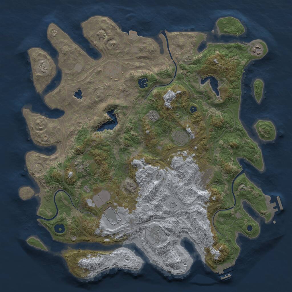 Rust Map: Procedural Map, Size: 4250, Seed: 450618357, 15 Monuments
