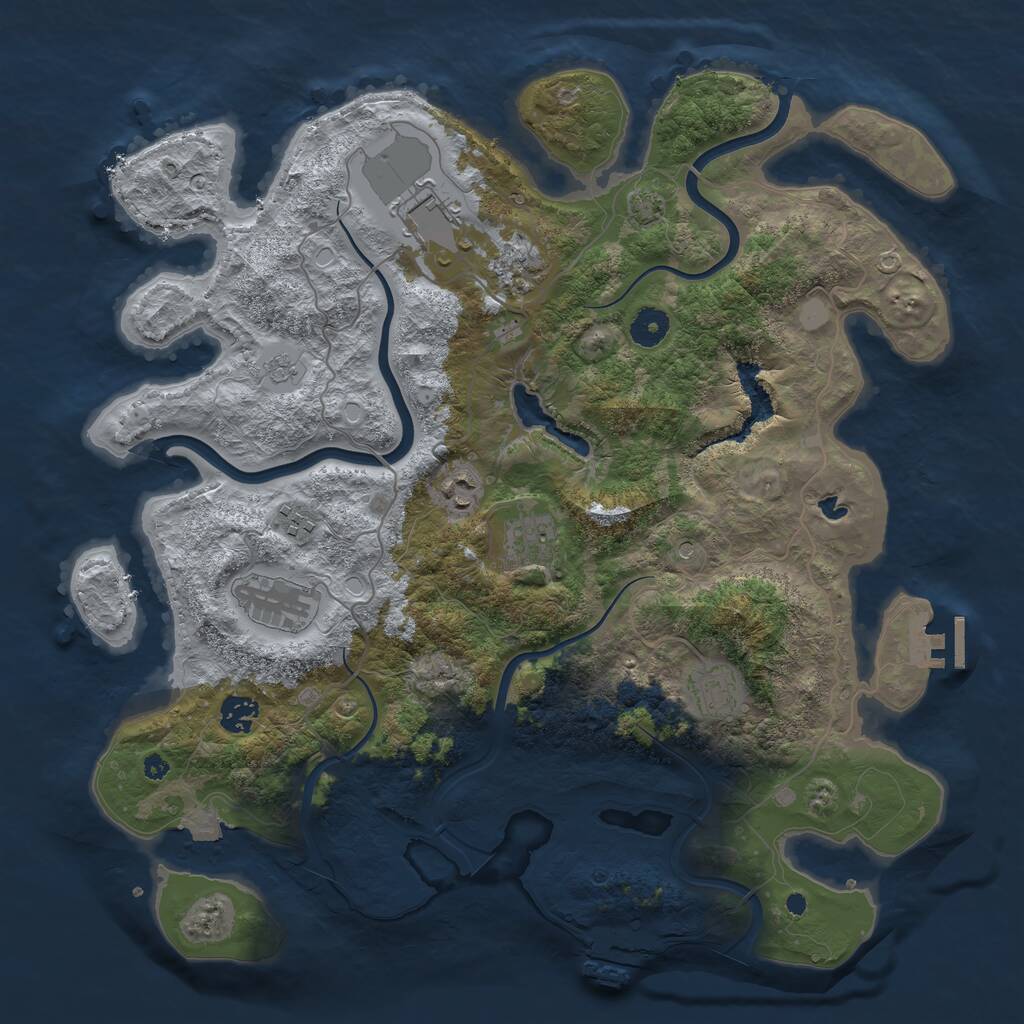 Rust Map: Procedural Map, Size: 4000, Seed: 1809094423, 14 Monuments