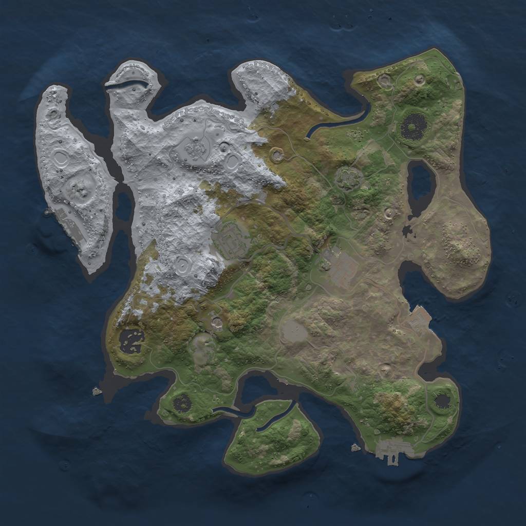 Rust Map: Procedural Map, Size: 3000, Seed: 1965963049, 11 Monuments