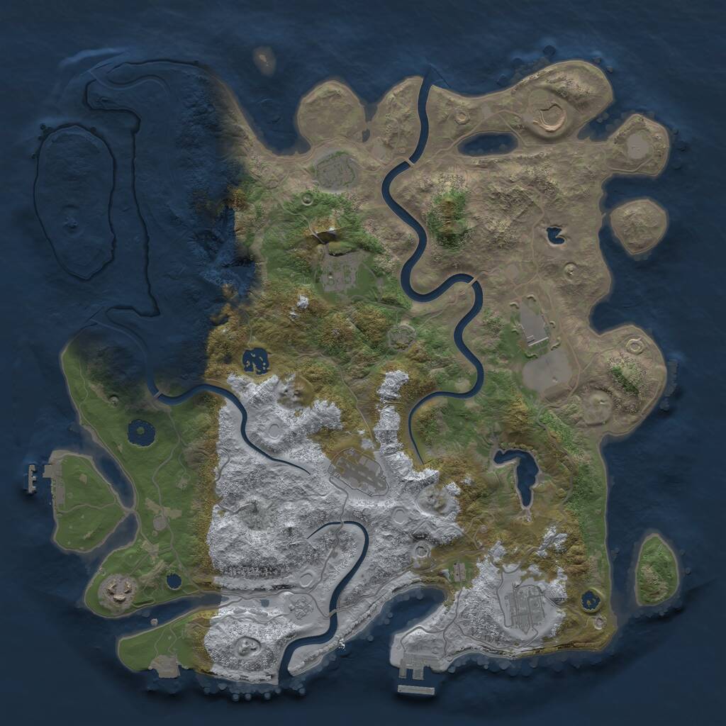 Rust Map: Procedural Map, Size: 4000, Seed: 903749813, 14 Monuments