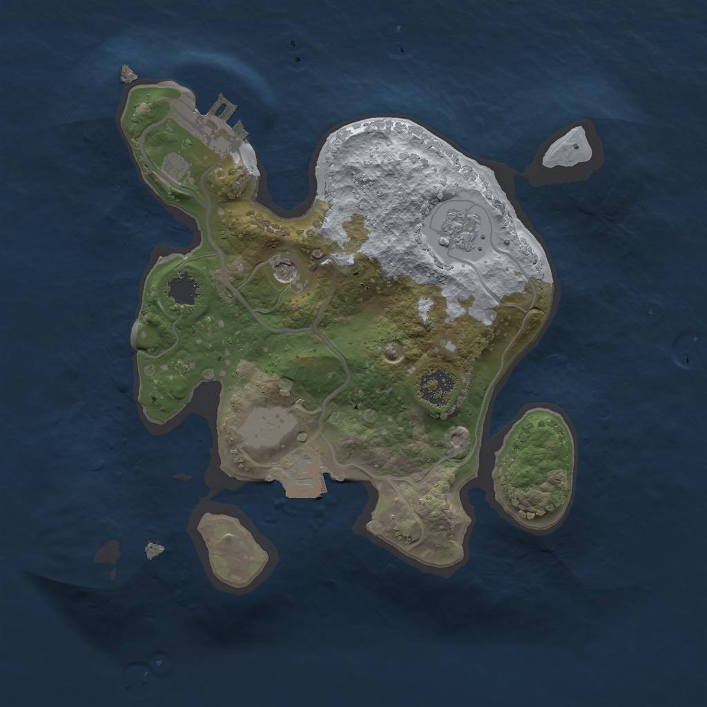Rust Map: Procedural Map, Size: 1999, Seed: 1896770203, 6 Monuments