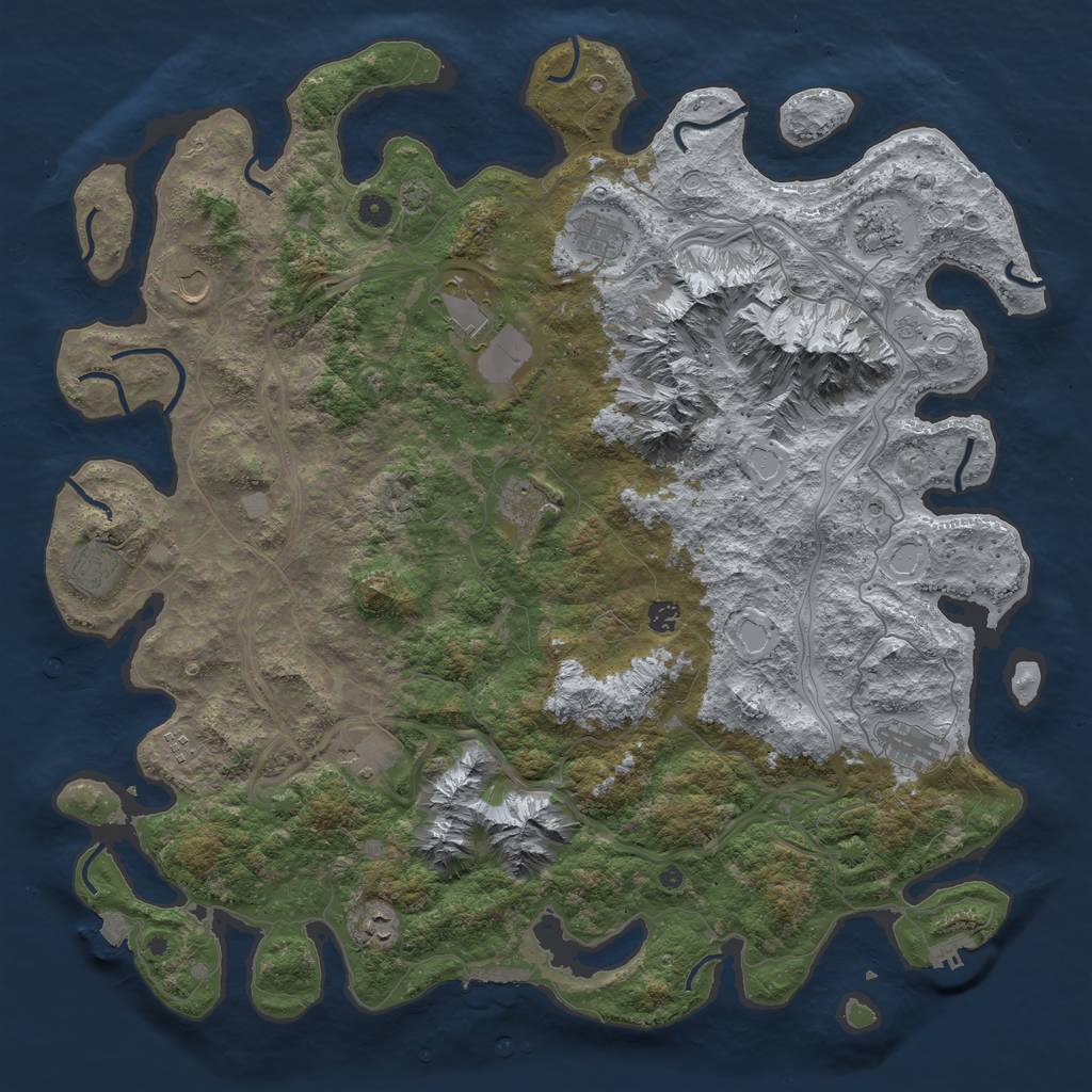 Rust Map: Procedural Map, Size: 5000, Seed: 354781105, 19 Monuments