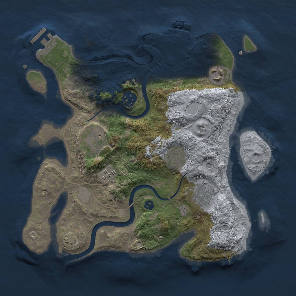 Rust Map: Procedural Map, Size: 3000, Seed: 45678666, 11 Monuments