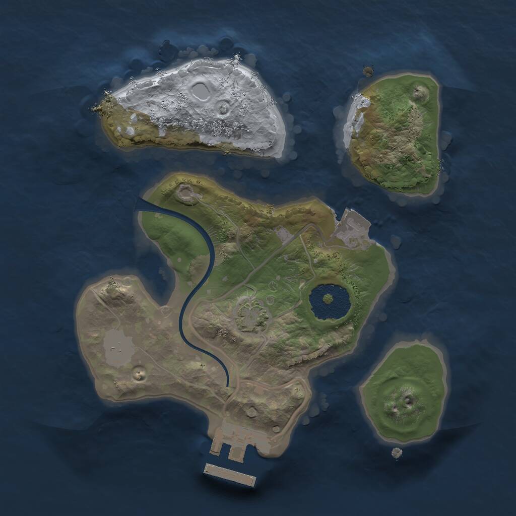 Rust Map: Procedural Map, Size: 2000, Seed: 2084276998, 3 Monuments