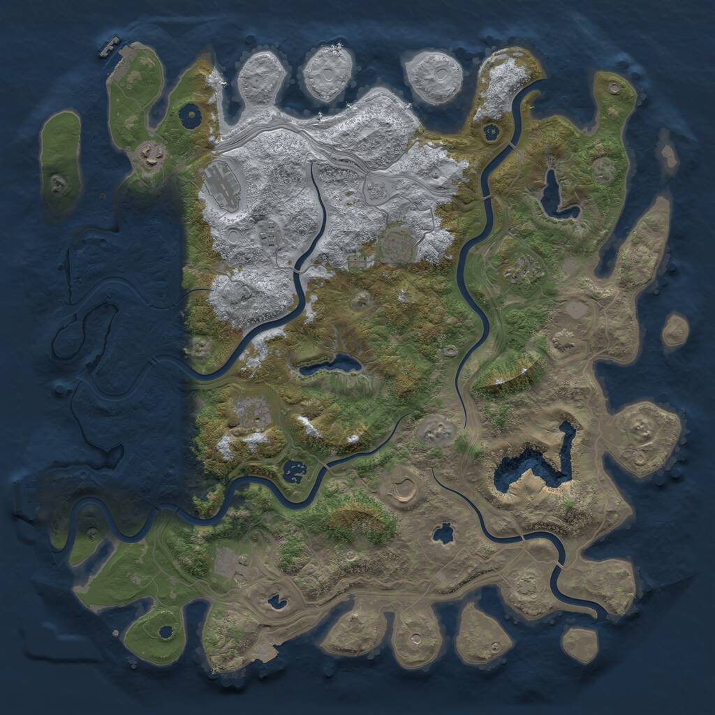 Rust Map: Procedural Map, Size: 4500, Seed: 23181, 15 Monuments